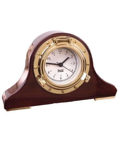 Weems & Plath Nautical Tambour Desk Clock - Piano Finish Wood