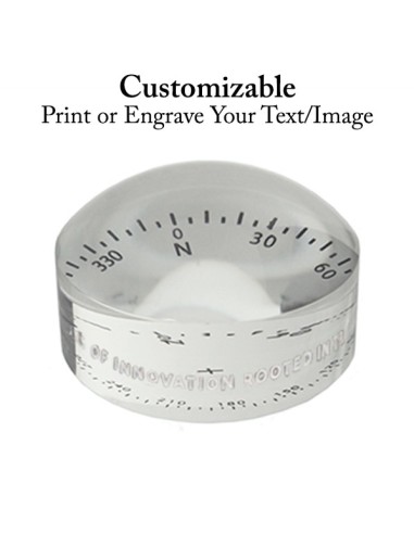 Weems & Plath Crystal Magnifier 4x with Compass Rose - 76 mm