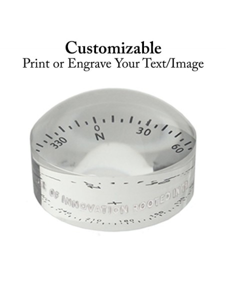 Weems & Plath Crystal Magnifier 4x with Compass Rose - 76 mm