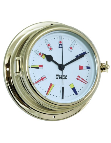 Weems & Plath Endurance II 135 Quartz Clock Signal Flag Dial Brass - 178 mm